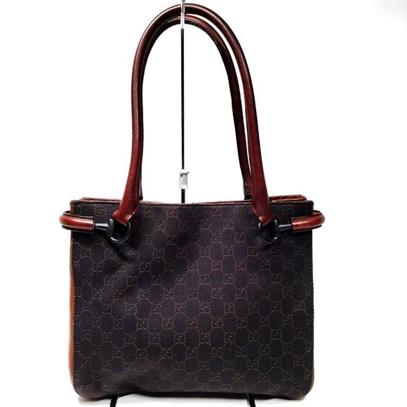 Gucci Handbags - Like New Rare Gucci Horsebit handle Leather Canvas GG Guccissima MonogramHandbag